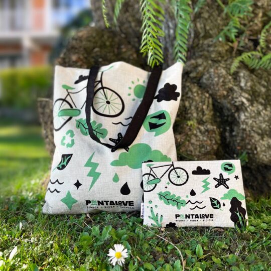 kit city life printalove regalo per natale shopper astuccio riciclati ecosostenibili